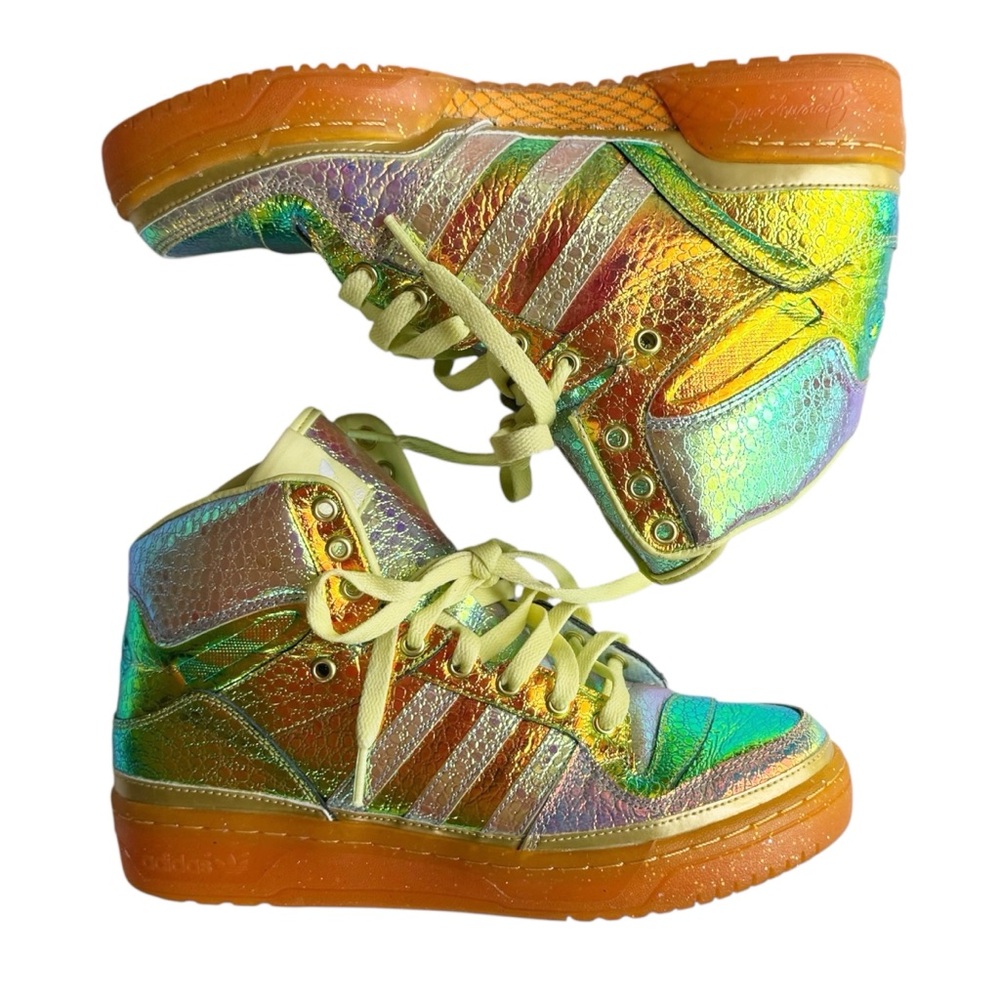 Adidas Jeremy Scott Iridescent Foil Sneakers | 7.5 MENS/ 8.5 WOMENS - UNISEX - Picture 5 of 12